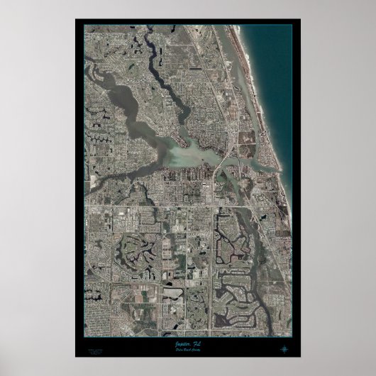 Jupiter, Florida satellietposter kaart Poster (Voorkant)