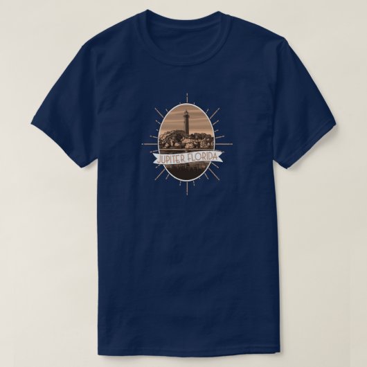 Jupiter Florida stijl met vuurtoren T-shirt (Design voorkant)