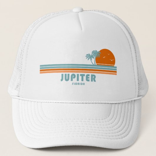 Jupiter Florida Sun Palm Trees Trucker Pet (Voorkant)