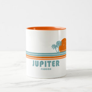 Jupiter Florida Sun Palm Trees Tweekleurige Koffiemok