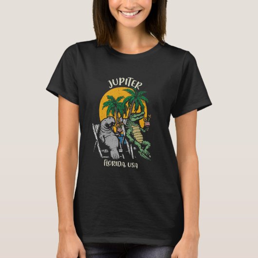 Jupiter Florida USA Funny Manatee Alligator Design T-shirt (Voorkant)