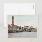 Jupiter Florida Vuurtoren vintage Briefkaart (Voorkant / Achterkant)