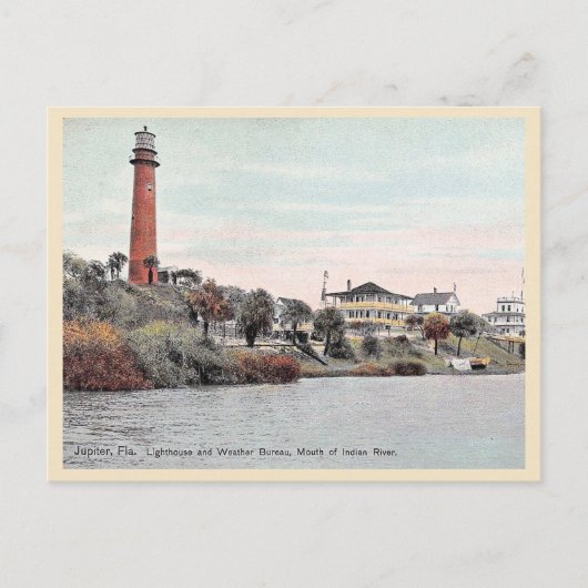 Jupiter Florida Vuurtoren vintage Briefkaart (Voorkant)