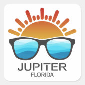 Jupiter Florida zonnebril Vierkante Sticker (Voorkant)