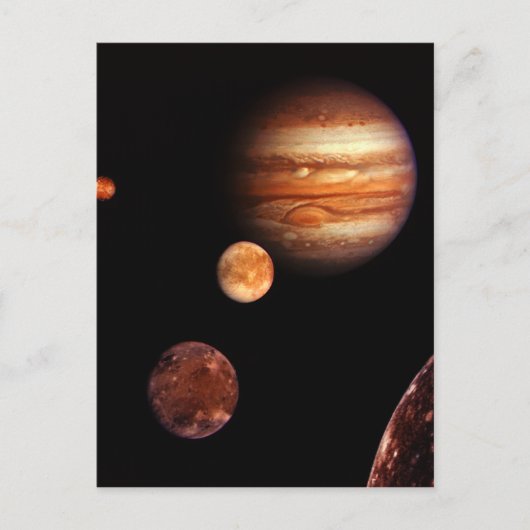 Jupiter Galilean Satellites NASA Briefkaart (Voorkant)