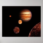 Jupiter Galilean Satellites NASA Poster (Voorkant)