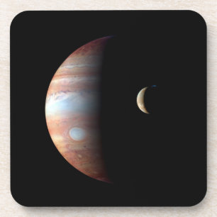 Jupiter Gas Giant Planet & Io Galilean Maan Bier Onderzetter