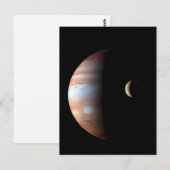Jupiter Gas Giant Planet & Io Galilean Maan Briefkaart (Voorkant / Achterkant)