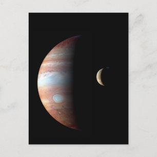 Jupiter Gas Giant Planet & Io Galilean Maan Briefkaart