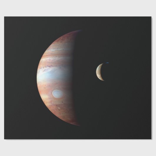 Jupiter Gas Giant Planet & Io Galilean Maan Cadeaupapier (Vlak)