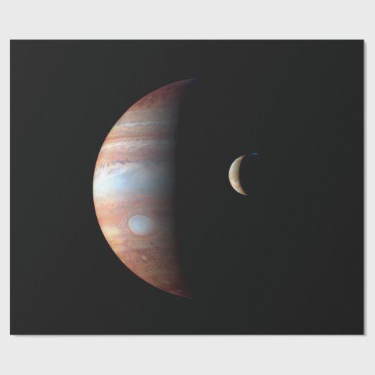 Jupiter Gas Giant Planet & Io Galilean Maan Cadeaupapier (Vlak)