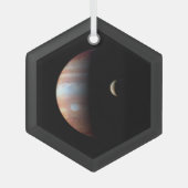 Jupiter Gas Giant Planet & Io Galilean Maan Glas Ornament (Voorkant)