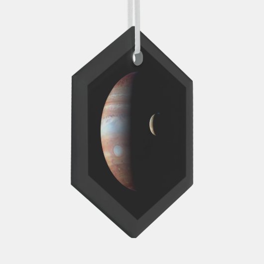 Jupiter Gas Giant Planet & Io Galilean Maan Glas Ornament (Voorkant Rechts)
