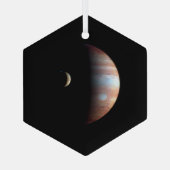 Jupiter Gas Giant Planet & Io Galilean Maan Glas Ornament (Achterkant)