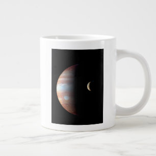 Jupiter Gas Giant Planet & Io Galilean Maan Grote Koffiekop