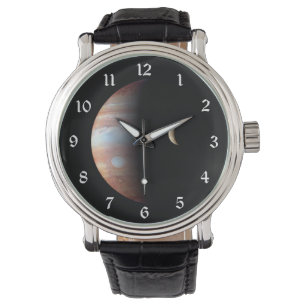 Jupiter Gas Giant Planet & Io Galilean Maan Horloge