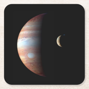 Jupiter Gas Giant Planet & Io Galilean Maan Kartonnen Onderzetters