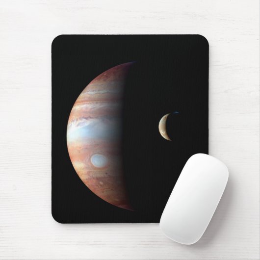 Jupiter Gas Giant Planet & Io Galilean Maan Muismat (Met muis)