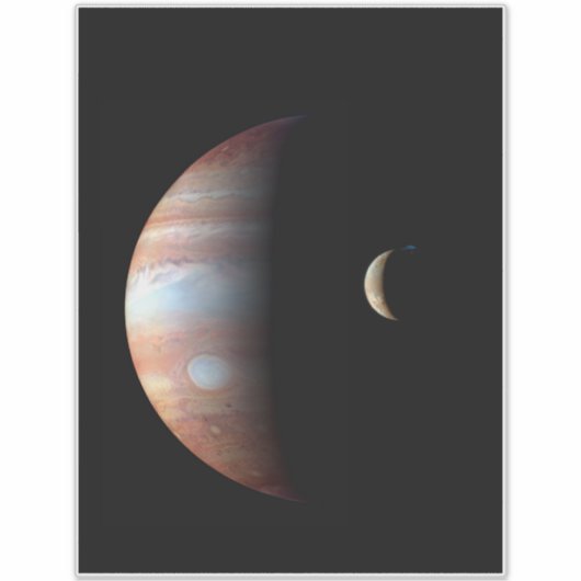 Jupiter Gas Giant Planet & Io Galilean Maan Sticker (Voorkant)