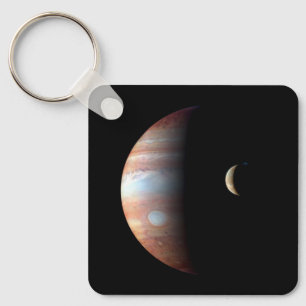 Jupiter Gasreus Planeet & Io Galileïsche Maan Sleutelhanger