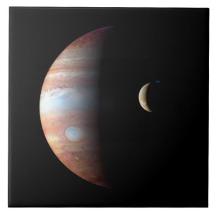 Jupiter Gasreus Planeet & Io Galileïsche Maan Tegeltje