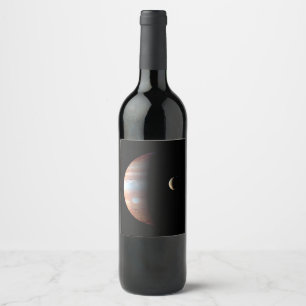 Jupiter Gasreus Planeet & Io Galileïsche Maan Wijn Etiket