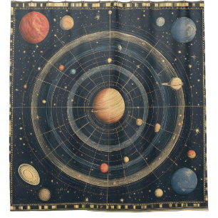 Jupiter-gecentreerd hemelkaart ontwerp (3) douchegordijn