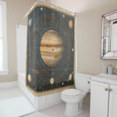 Jupiter-gecentreerde hemelkaart ontwerp douchegordijn (In situ)