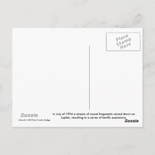 Jupiter Impact Briefkaart (Achterkant)