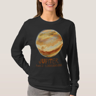 Jupiter in de juiste schaal planeet van het zonnes t-shirt