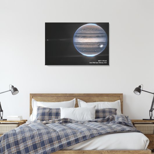 Jupiter in Infrarood, James Webb Space Telescope Canvas Afdruk (Insitu (Slaapkamer))