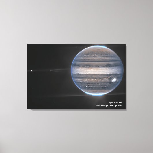 Jupiter in Infrarood, James Webb Space Telescope Canvas Afdruk (Voorkant)