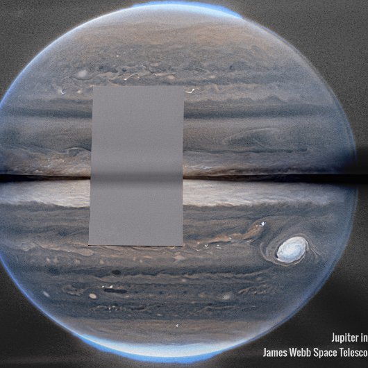 Jupiter in Infrarood, James Webb Space Telescope Tissuepapier