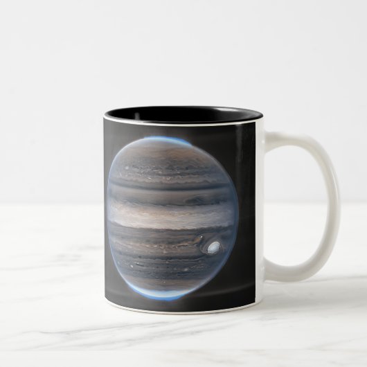 Jupiter in Infrarood, James Webb Space Telescope Tweekleurige Koffiemok (Rechts)