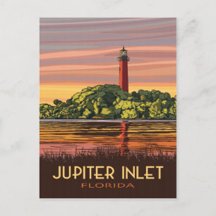 Jupiter Inlet Florida vuurtoren  stijl Briefkaart
