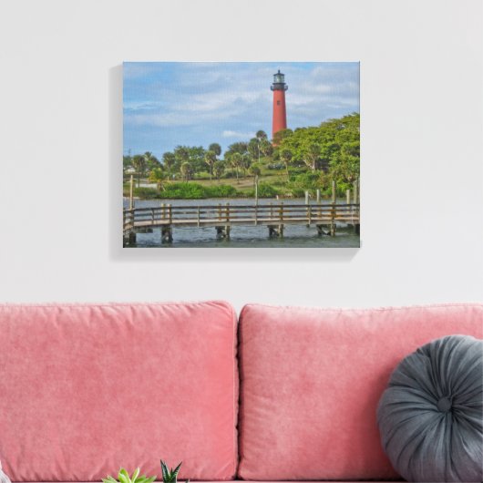 Jupiter Inlet Lighthouse Canvas Afdruk (Insitu (Woonkamer))