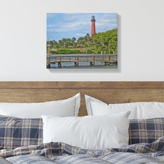 Jupiter Inlet Lighthouse Canvas Afdruk (Insitu (Slaapkamer))