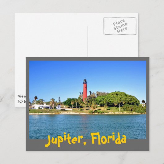 Jupiter Inlet Lighthouse in Jupiter, Florida Briefkaart (Voorkant / Achterkant)
