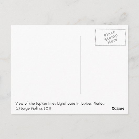 Jupiter Inlet Lighthouse, Jupiter, Florida Briefkaart (Achterkant)
