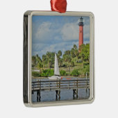Jupiter Inlet Lighthouse Metalen Ornament (Rechts)