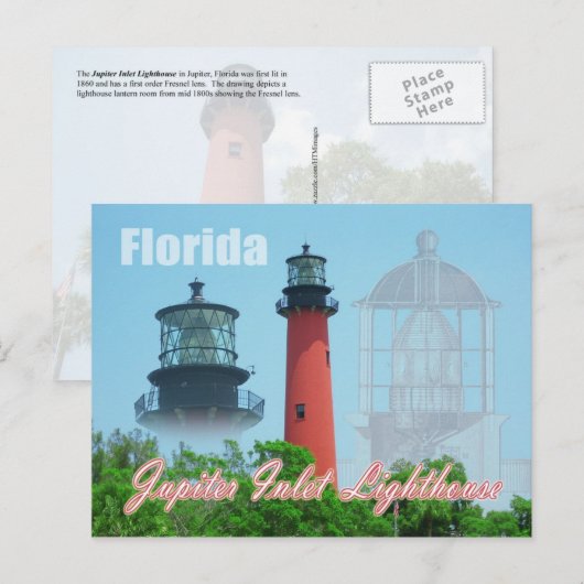 Jupiter Inlet Lighthouse & Museum, Florida Briefkaart (Voorkant / Achterkant)