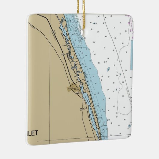 Jupiter Island and Hobe Inlet Chart Keramisch Ornament (Rechts)