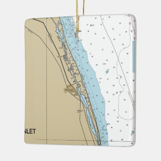 Jupiter Island and Hobe Inlet Chart Keramisch Ornament (Links)