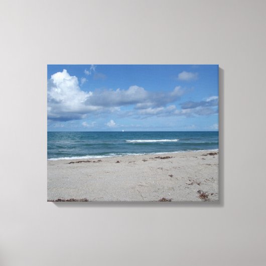 Jupiter Island - Florida - Golven op het strand Canvas Afdruk (Voorkant)