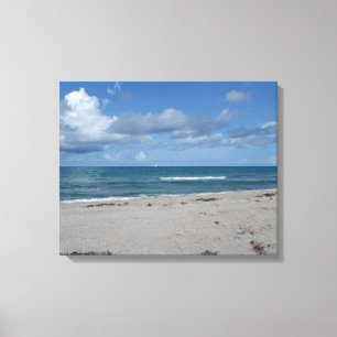 Jupiter Island - Florida - Waves on the Beach Canvas Afdruk