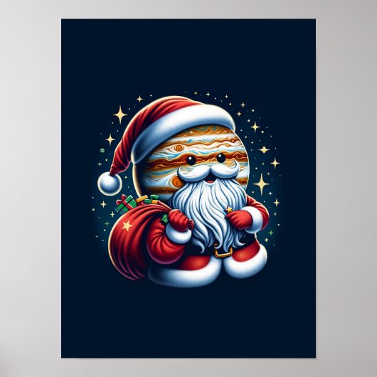 Jupiter Jolly Oude Sint Nicolaas Kerstman Astrolog Poster (Voorkant)