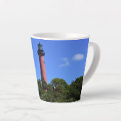 Jupiter Lighthouse afbeelding op een koffie-mok Latte Mok (Rechterhoek)