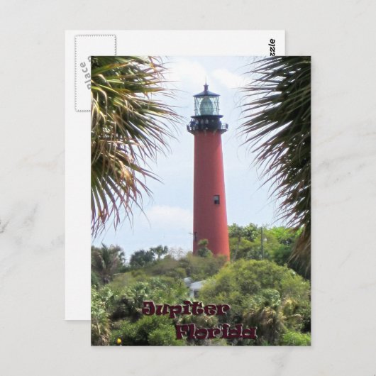 Jupiter Lighthouse door Palms Briefkaart (Voorkant / Achterkant)