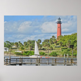 Jupiter Lighthouse en Sailboat Poster