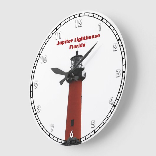 Jupiter Lighthouse Florida Red Black en White Grote Klok (Hoek)
